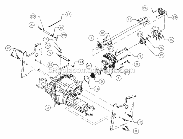 Drive Line Diagram and Parts List for 2206 13A-298M100 Cub Cadet Lawn Tractor